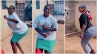 "God dey create abeg": Curvy lady with beautiful shape shakes waist in video, draws men's attention to her