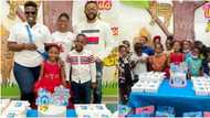 Real Warri Pikin storms daughter's class party with hubby in matching outfits to mark her 5th birthday