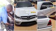 "W202 is better looking": Talented man upgrades 1999 Benz to 2013, changes bumper, repaints car's body