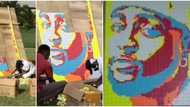 Akwa Ibom artist makes portrait of Davido from 800 Rubik's cubes in 6 hours, singer reacts