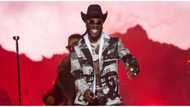 Odogwu cowboy: Grammy award winner Burna Boy rocks stylish outfit at O2 Arena