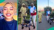 Nigerian lady in UK takes grandparents for a walk, heartwarming video goes viral
