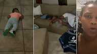 Lady who asked dad to babysit her children gets the shock of her life after returning, video causes frenzy