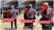 "Love is still there": Young man surprises ex girlfriend on her graduation, hugs & gives her flowers