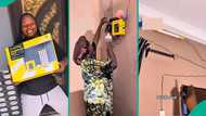 Lady who bought solar panel installs it herself and shows appliances she connected, sparks concern
