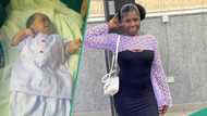 "Tailor no go make heaven": Lady shows oversize outfit designer made for her nephew, netizens amused