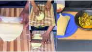 Reactions as Nigerian lady showcases perfect way to roll swallow, many aren't buying the style
