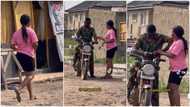 Nigerian lady gives okada man note, he grabs her hand, locks it & refuses to let go in prank video