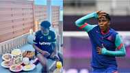 Barcelona star stuns fans, requests for Amala after being offered sumptuous looking intercontinental dish