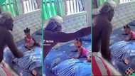 Father stops little daughter from sleeping after keeping him awake all night with her cries