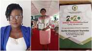 Lady hails her mum after winning Lagos state teachers' merit award, shares photo