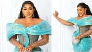 Celebrity style cam: Mercy Aigbe rocks regal turquoise look in new photos