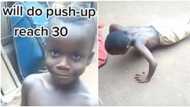 "I'm ashamed": Energetic little boy goes viral after performing 30 push-ups in twinkling of an eye, wins N500