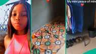 Nigerian lady rejoices as she finally rents place of her own, video of humble room generates buzz