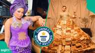 Guinness World Records reacts to Queen Mercy Atang’s viral bread outfit at the 2026 AMVCA