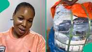 Lady who sells Okrika discovers 20 Euros in bag she opened, video trends on social media
