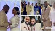 Guests scream in church as Mercy Chinwo and hubby kiss during white wedding, first videos hit social media