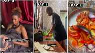 "We are rooting for you": Young Nigerian lady begins cooking to break Hilda Baci's record, video emerges