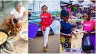 She isn't shy: Nigerians react as lady showcases her hustle of hawking snacks on the street with pride