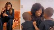 "She's still hiding their faces": Reactions as Funke Akindele shares touching video of twins, sings for them