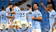 See hilarious moment Man City star stopped teammates from hugging in goal celebration as he's called Covid officer (video)