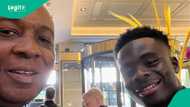 Former Senate President Bukola Saraki meets with Bukayo Saka after Arsenal's win against Madrid