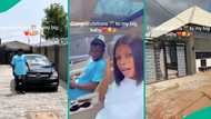 Nigerian lady celebrates lover's new car and house, shows the sleek interior of the building