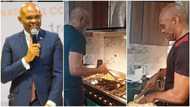 Billionaire Tony Elumelu enters kitchen to cook yam & sauce for himself, his video wows many Nigerians