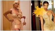 RHOL: Iyabo Ojo attends South African premiere in gold dress designed by daughter Priscilla