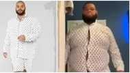 What I ordered: Man receives ill-fitted outfit after shopping online, hilariously attempts to pose like model