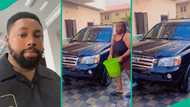 Desperate Nigerian woman washes husband’s car after he promised her iPhone 16, funny video trends