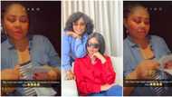 “You have to pay for omugwo”: Regina Daniels’ mother taxes actress for babysitting her newborn, gets dollars