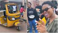 "It's the shoe for me": Wumi Toriola shows off driving skills with convertible keke