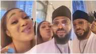 Peggy Ovire almost kisses Freddie Leonard in loved-up video hours after going public, couple getting married