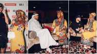 DJ Cuppy & hubby visit Dubai billionaire who named a lion cub after her, their outfits spark reactions