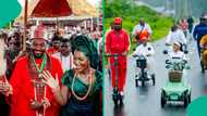Video as Olu of Warri and wife mark 5th coronation anniversary with special ride through Itsekiri