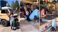 "I have lived here for 7 years": Lady turns bus into house, puts 2 beds, deep freezer, kitchen in viral video