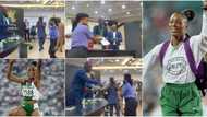 Video captures emotional moment 1st Nigerian Olympic gold medalist gets 3-bedroom flat after 25-year promise
