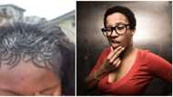 Which kind hair be this? Hilarious reactions trail video of lady's interesting hairstyle