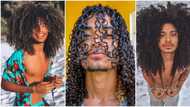 Handsome model with long natural hair flaunts curls, ladies in awe: “My god in the sky”