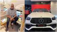 Cut soap for me - Reactions as Nigerian big boy Mompha shows off his news Mercedes Benz in viral photo