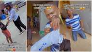 Cute video shows emotional moment pure water went on his knees to thank God as daughter finishes school