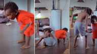 "Them don see their mama finish": Funny children mimic mum's pregnancy behaviour, throw up in video