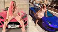 DJ Cuppy asks Ferrari for refund as she poses beside sleek blue ride in new photos