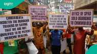 Worry for Gov. Soludo as Anambra traders stage protest, demand removal of chairman, give reasons