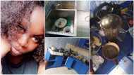 Nigerian lady visits big boy in Benin for the weekend, shares photos of dirty kitchen that chased her out