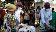 Lagos LG polls: Photos show Governor Sanwo-Olu, wife casting their votes at Ikoyi polling unit