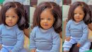 "Let children be children": Beautiful baby girl wearing an expensive wig looks like grown adult