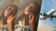Nigerian lady in tears as flight she boarded is unable to land after hours on air, video trends