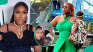 Chika Ike gushes as she shares cute video of herself, daughter, & French nanny: "Levels dey"